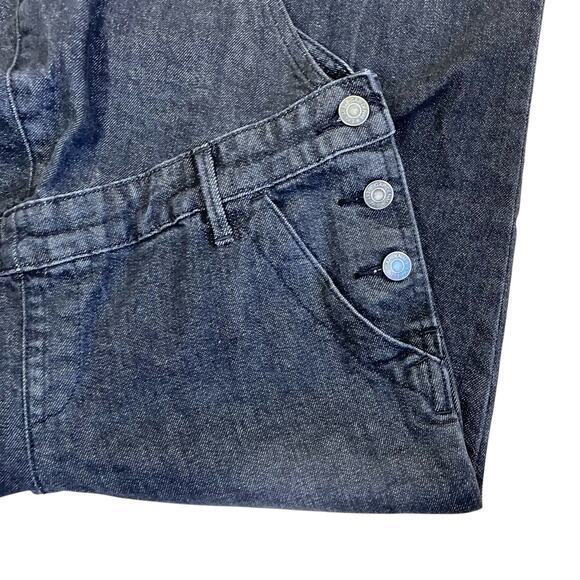 GAP Sz S Charcoal Black Maternity Denim Overalls Stretchy Adjustable Casual - Picture 9 of 16